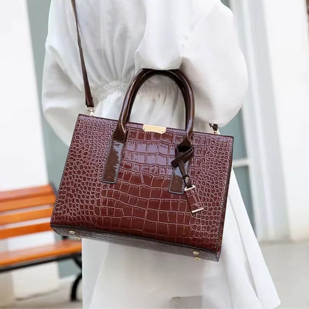 Paris Croc Print Carryall