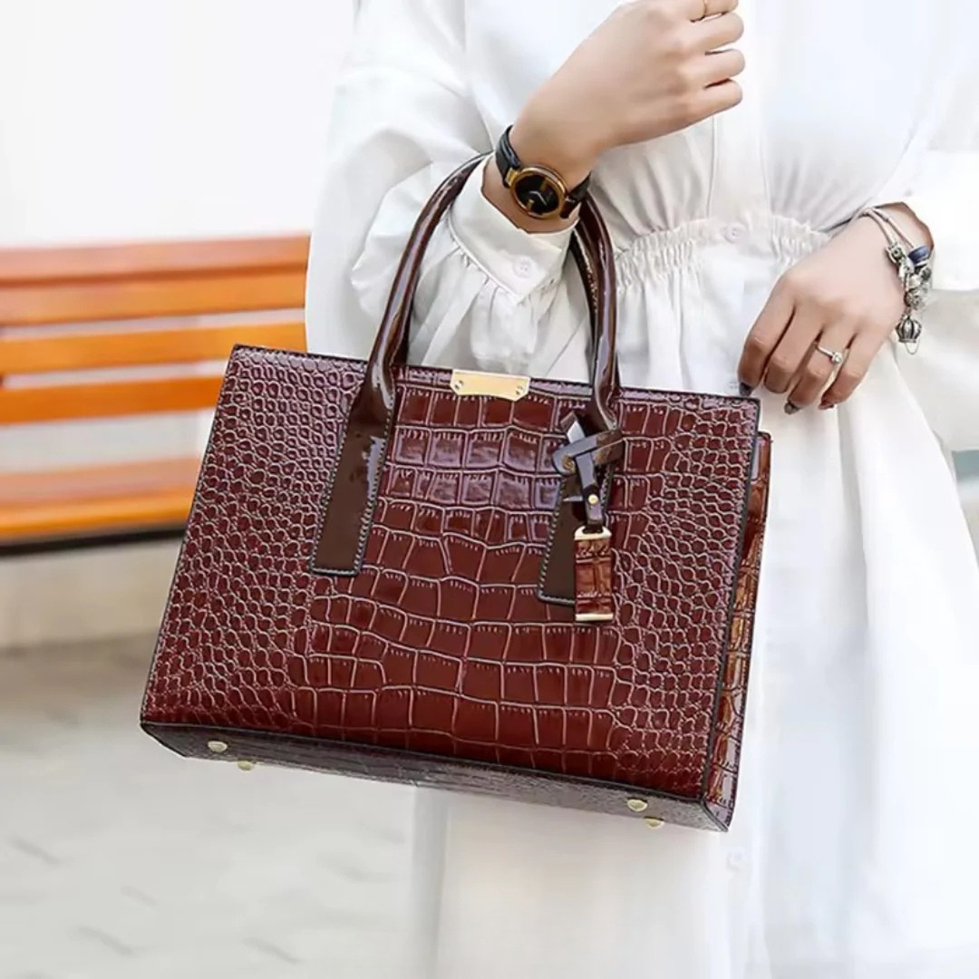 Paris Croc Print Carryall