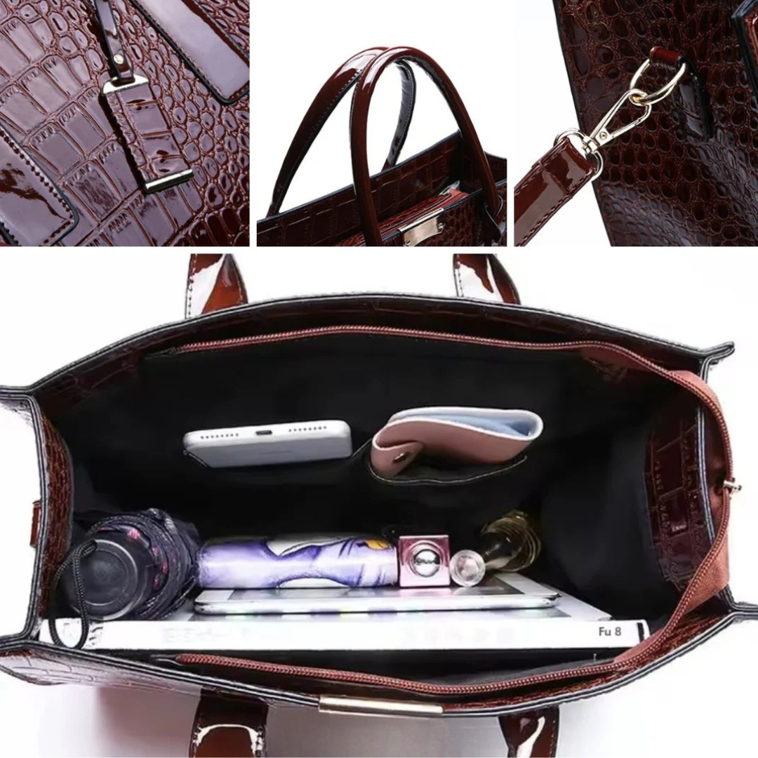 Paris Croc Print Carryall