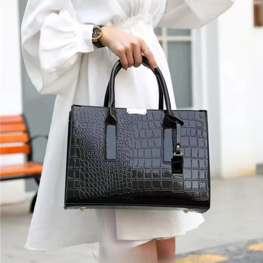 Paris Croc Print Carryall